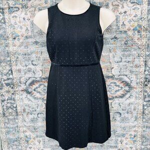 Talbots Polka Dot Dress Size 8P Black, Sleeveless, Knee Length, Round Neck